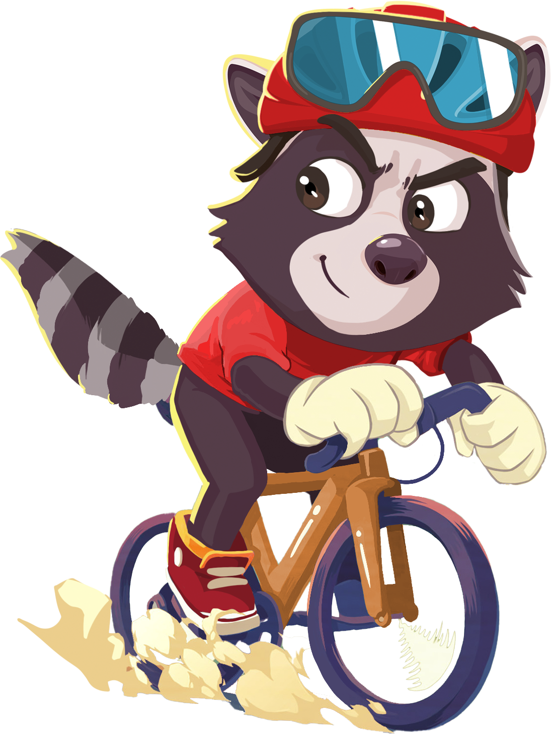 Beau the raccoon cyclist